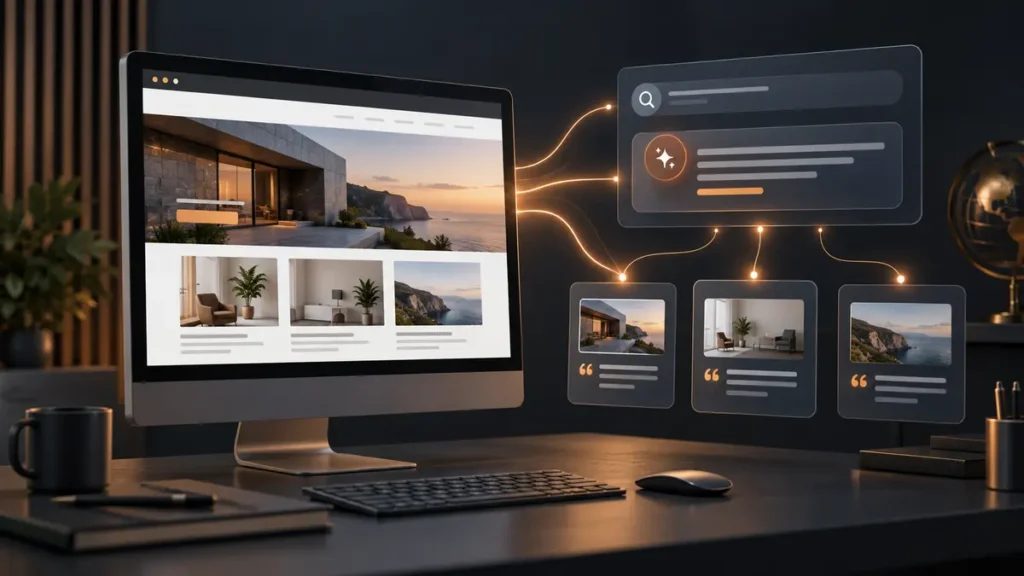 Sito web collegato alle fonti di una ricerca con intelligenza artificiale